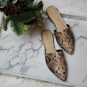 City Classified Snakeskin Print Mules